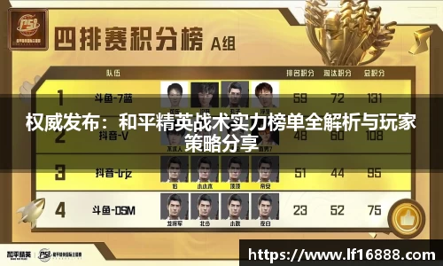 权威发布:和平精英战术实力榜单全解析与玩家策略分享